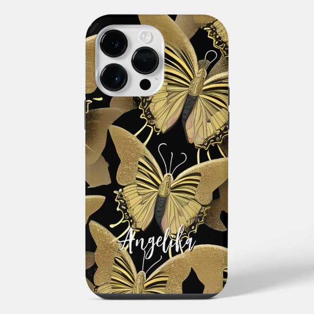 Butterfly Personalised Name iPhone Case (Back)