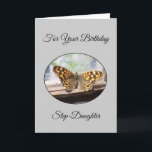 Butterfly Personalised Step Daughter Birthday Card<br><div class="desc">Greeting card butterfly step-daughter birthday card. Customise this birthday card with any text then have it printed and sent to you or instantly download it. Should you require any help with customising then contact us through the link on this page. Wildlife photography personalised step-daughter birthday card that you can have...</div>