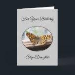 Butterfly Personalised Step Daughter Birthday Card<br><div class="desc">Greeting card butterfly step-daughter birthday card. Customise this birthday card with any text then have it printed and sent to you or instantly download it. Should you require any help with customising then contact us through the link on this page. Wildlife photography personalised step-daughter birthday card that you can have...</div>