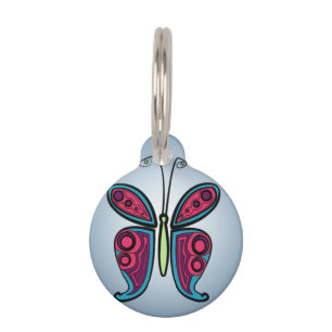 Butterfly pet tag