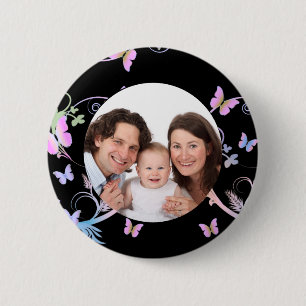 Butterfly/ Photo 6 Cm Round Badge