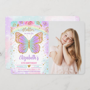 Butterfly Photo Invitation