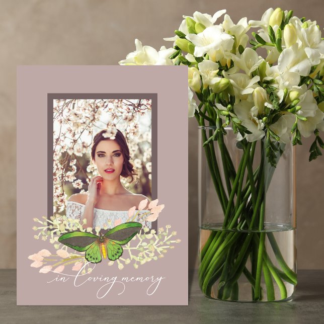 Butterfly Photo Memorial Folded Program Programme (Creator Uploaded)