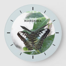 Butterfly Photograph Personalised Wall Clock