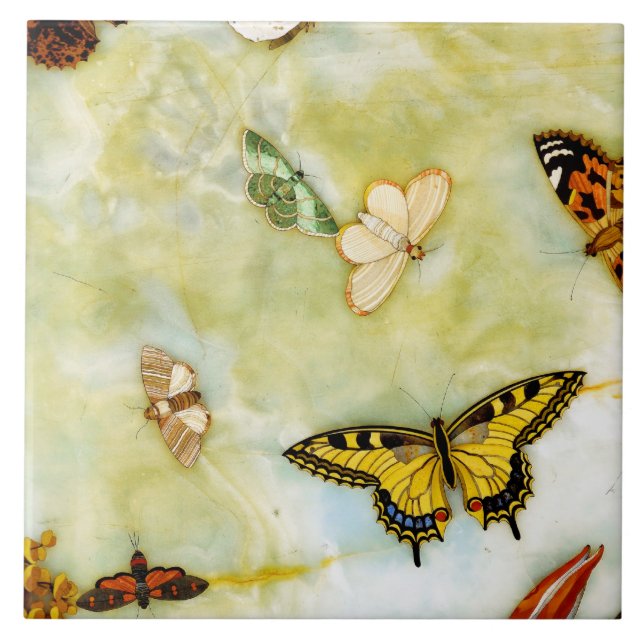 Butterfly Pietra Dura Tile (Front)