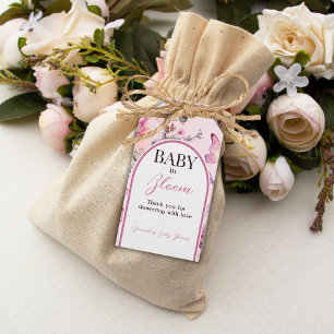 Butterfly Pink Baby in Bloom Girl Baby Shower Gift Tags