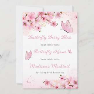 Butterfly pink baby shower invitation