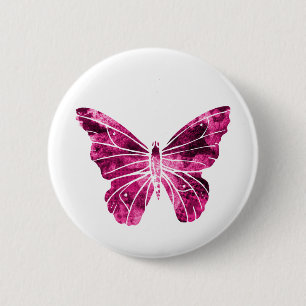 Butterfly Pink Clipart Cute Flying Wings Nature 1. 6 Cm Round Badge