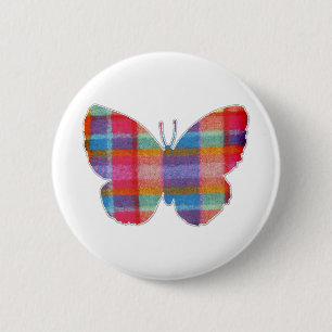 Butterfly Pink Clipart Cute Flying Wings Nature 6 Cm Round Badge