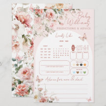 Butterfly Pink Floral Baby Prediction Game