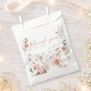 Butterfly Pink Floral Baby Shower fluttering by Favour Bags