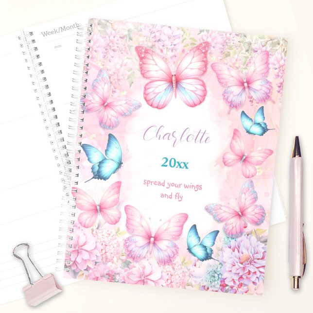 Butterfly Pink Purple Colourful Floral Girly Name Planner (Butterfly Pink Purple Colorful Floral Girly Name Planner)