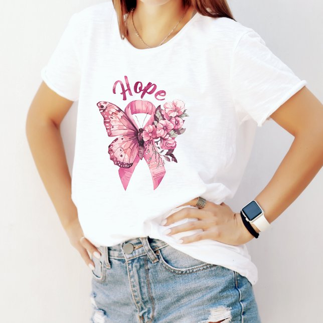 Butterfly Pink Ribbon  Tri-Blend Shirt (Creator Uploaded)