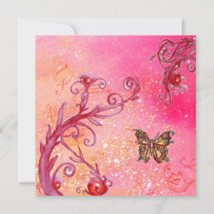 BUTTERFLY,PINK SPARKLES Elegant Wedding Party Invitation
