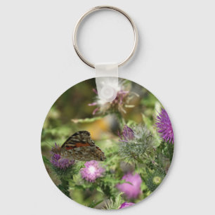 Butterfly Pink Thorn Photo Key Ring