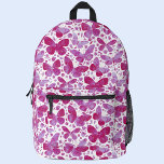 Butterfly Pink Watercolor Printed Backpack<br><div class="desc">Magenta pink and white watercolor butterfly pattern.  Original art by Nic Squirrell.</div>