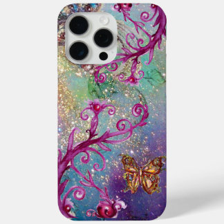 BUTTERFLY PLANT / MAGIC SWIRLS IN SPARKLE blue iPhone 15 Pro Max Case