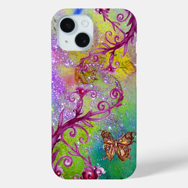 BUTTERFLY PLANT / MAGIC SWIRLS IN SPARKLE violet Case-Mate iPhone Case (Back)