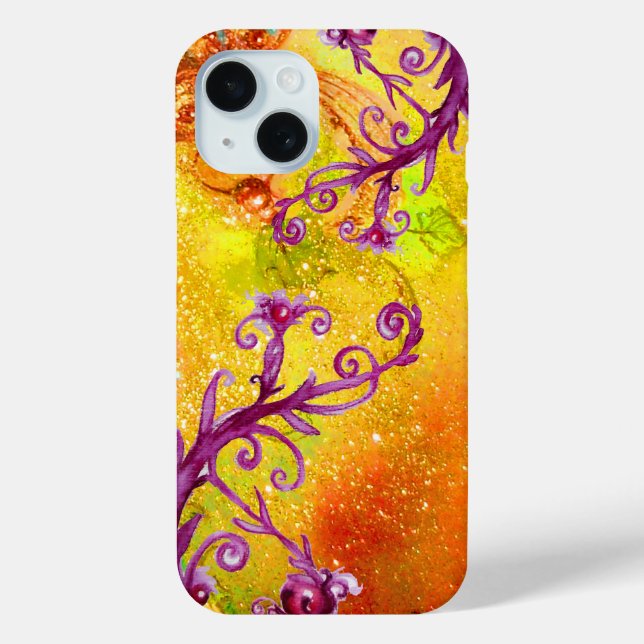 BUTTERFLY PLANT / MAGIC SWIRLS IN SPARKLE Yellow Case-Mate iPhone Case (Back)