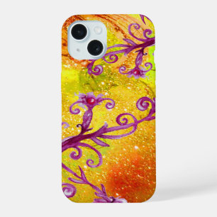BUTTERFLY PLANT / MAGIC SWIRLS IN SPARKLE Yellow iPhone 15 Case