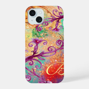 BUTTERFLY PLANT,MAGIC SWIRLS IN SPARKLES MONOGRAM iPhone 15 CASE