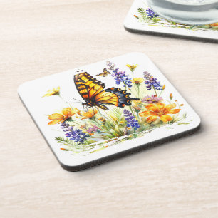 Butterfly Plastic Coaster Set