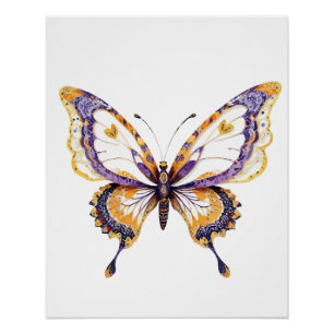 Butterfly Playful Adorable Fun Animal Colourful Jo Poster