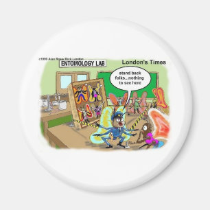 Butterfly Police Offbeat Cartoon Funny Gifts & Tee Magnet