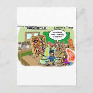 Butterfly Police Offbeat Cartoon Funny Gifts & Tee Postcard