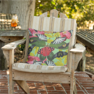 Butterfly & Poppy Colourful Narure Design Cushion