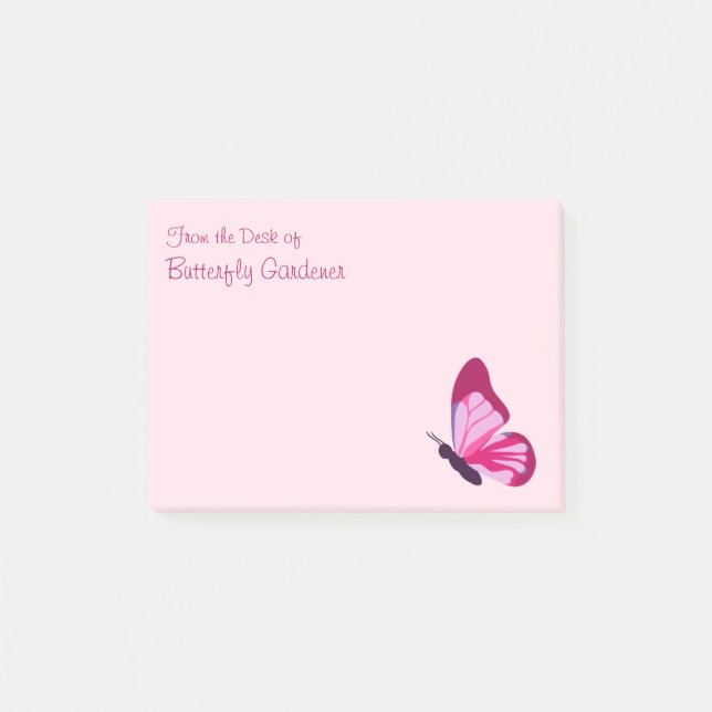 Butterfly Pretty Pink Purple Post-it Notes (Front)