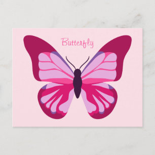 Butterfly Pretty Pink Purple Postcard