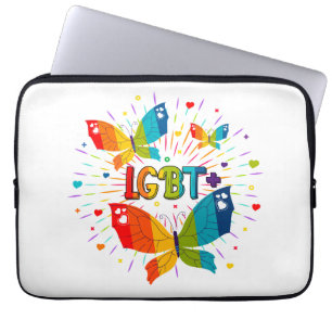 Butterfly Pride Love is Love LGBT Awareness Laptop Sleeve