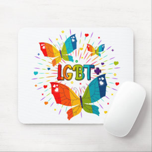 Butterfly Pride Love is Love LGBT Awareness Mouse Pad