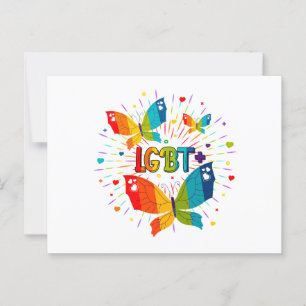 Butterfly Pride Love is Love LGBT Awareness Postcard