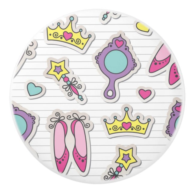 butterfly princess pattern ceramic knob (Front)