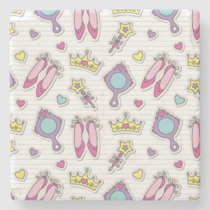 butterfly princess pattern stone coaster