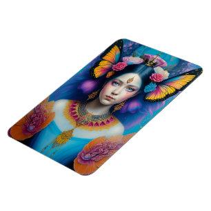 Butterfly princess with tiny crown magnet