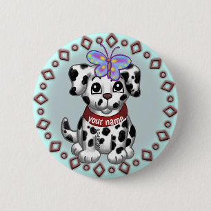 Butterfly Puppy 6 Cm Round Badge