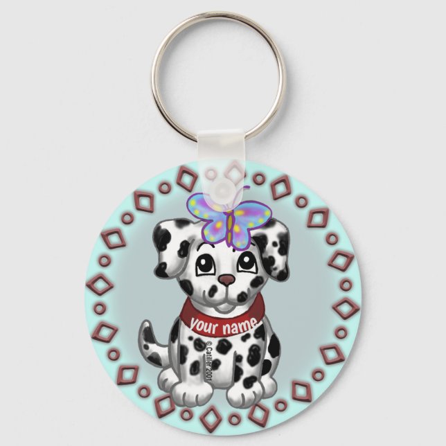 Butterfly  Puppy   Key Ring (Front)