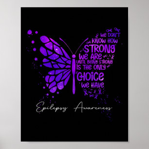 Butterfly Purple Ribbon Epilepsy Awareness Poster