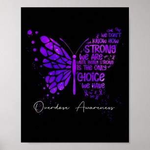 Butterfly Purple Ribbon Overdose Awareness  Poster