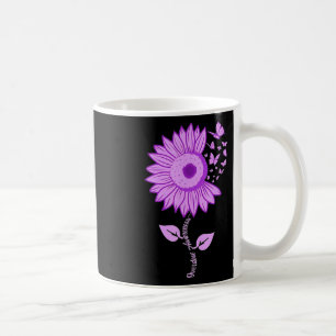 Butterfly Purple Ribbon Sunflower Overdose Awarene Coffee Mug