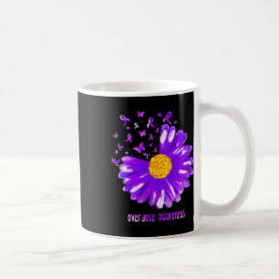 Butterfly Purple Ribbon Sunflower Overdose Awarene Coffee Mug