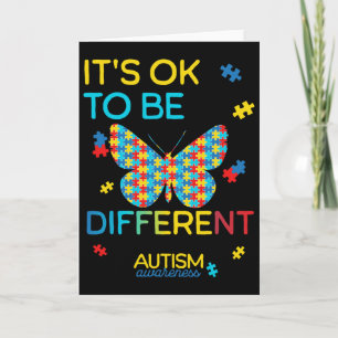Butterfly Puzzle Its Ok To Be Different Autism Awa Card