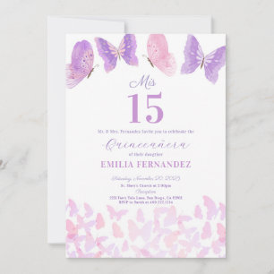 Butterfly Quinceanera 15th Birthday Invitationn Invitation