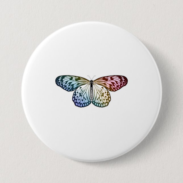 Butterfly Rainbow 7.5 Cm Round Badge (Front)