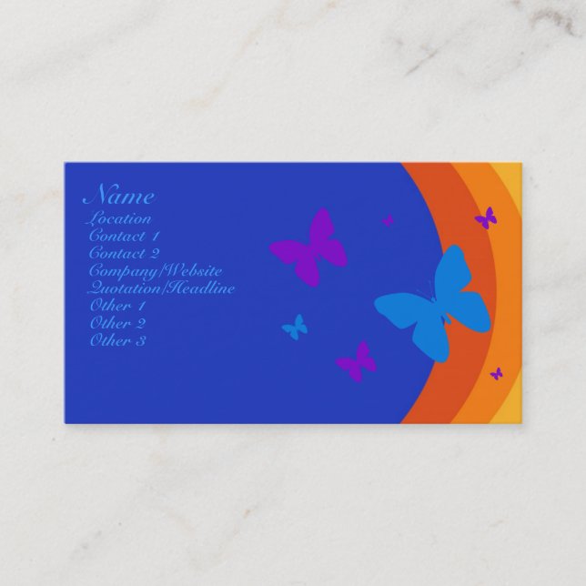 Butterfly Rainbow Business Card (Front)