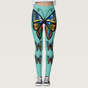 BUTTERFLY RAINBOW COLORS YOGA PANTS LEGGINGS