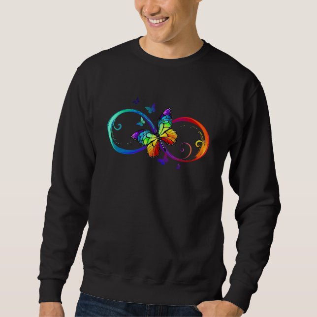 Butterfly Rainbow infinity Symbol Sign Sweatshirt (Front)